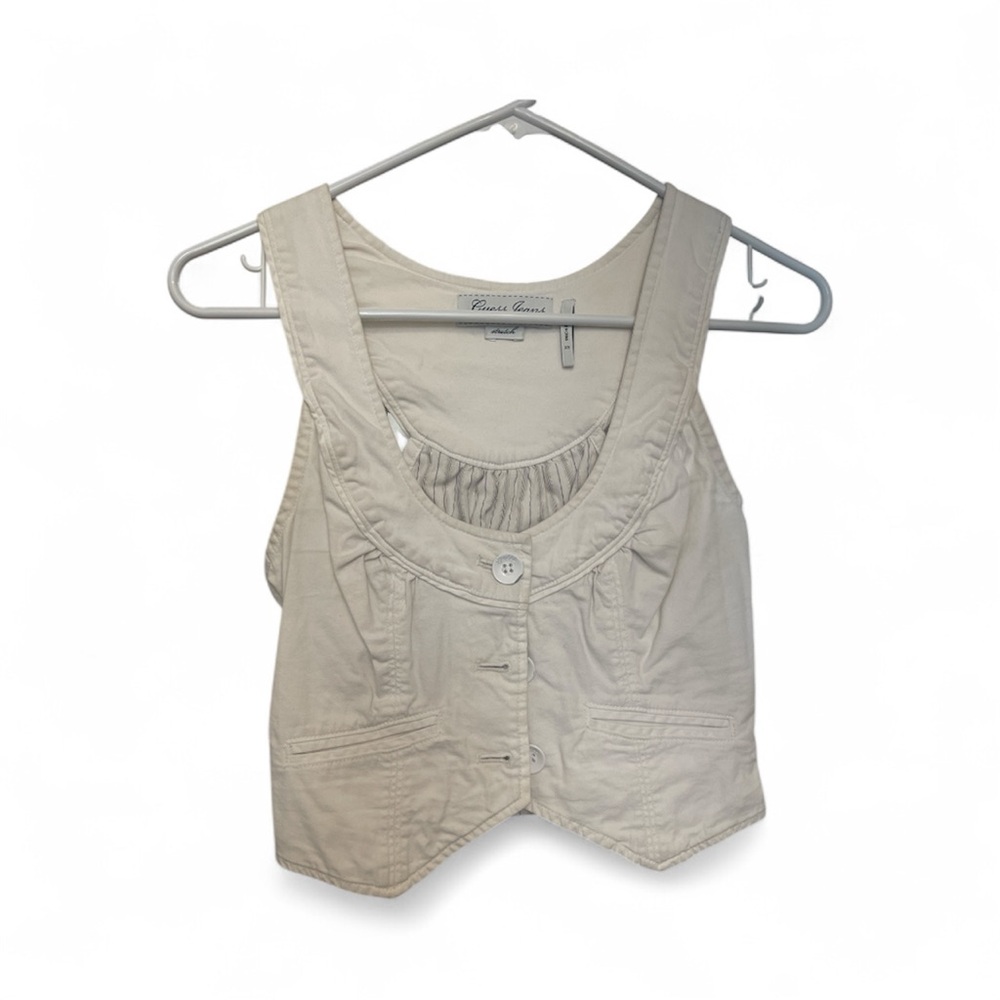 Guess Cream Button-Front vest